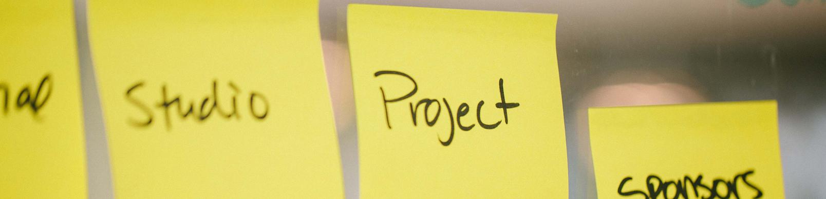 Picture of post-it notes from a design session.