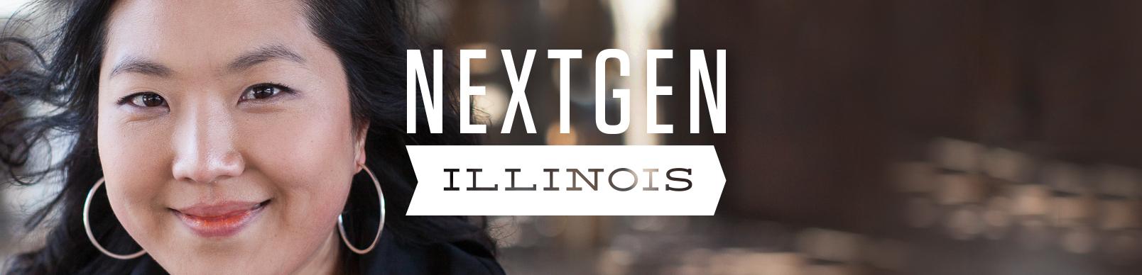 Picture of a student smiling. The NextGen Illinois logo is overlayed.